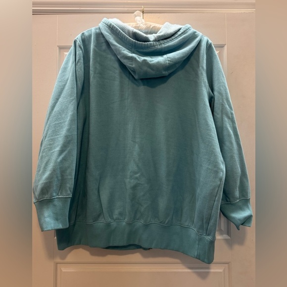 Woman Within Aqua Zippered Hoodie, sz 2x - Picture 3 of 3